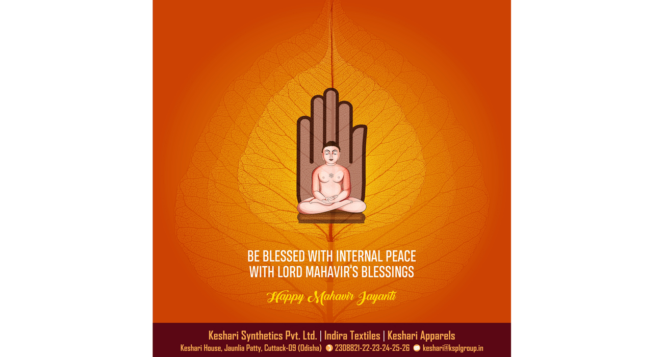 Happy Mahavir Jayanti-Keshri Synthetic