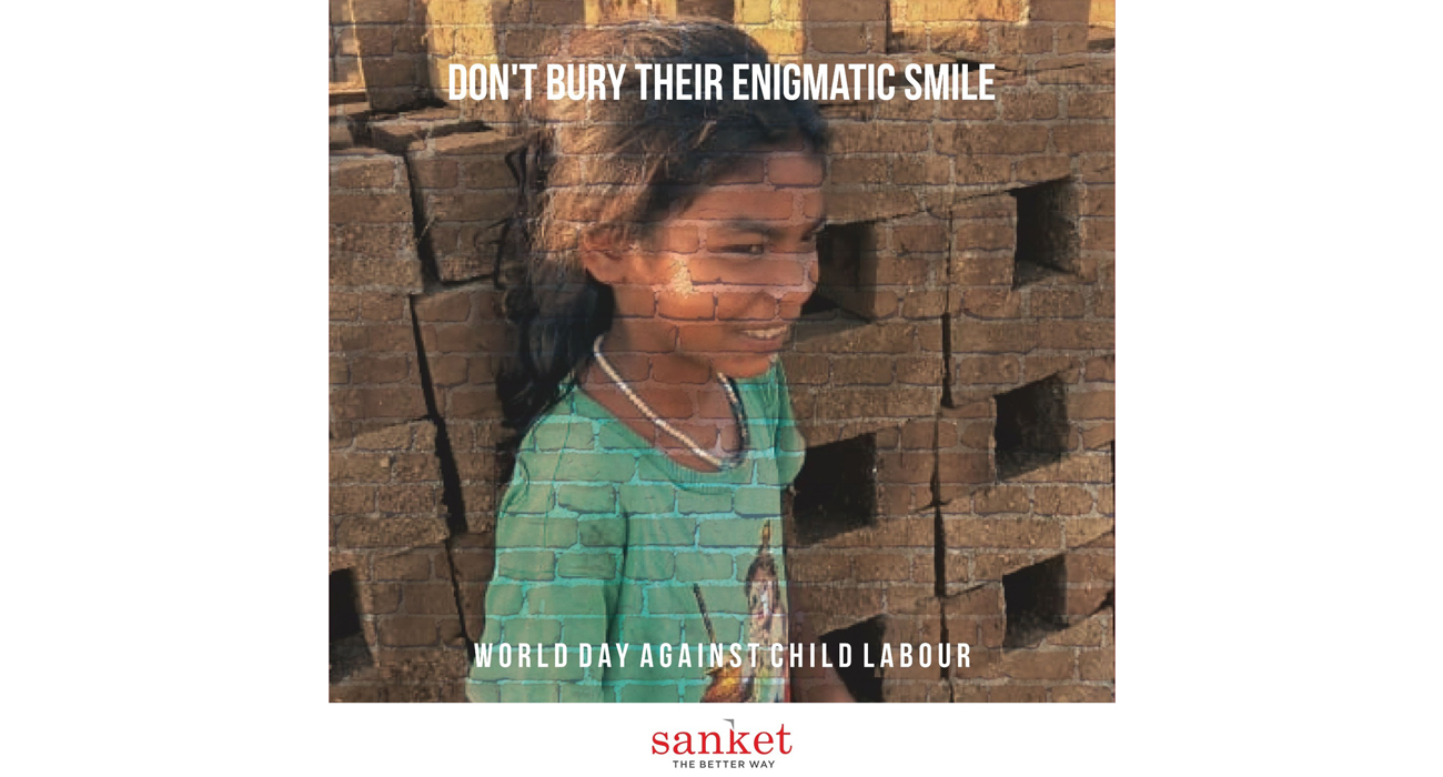 Creative wishpost on International Day against Child Labour for Sanket Social MEdia Profiles