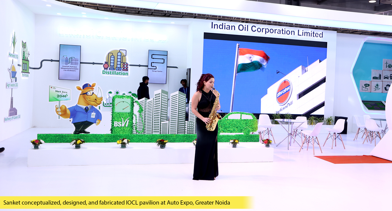 IndianOil's stall at Ethanol pavilion at Auto Expo 2023, Expomart , Greater Noida.