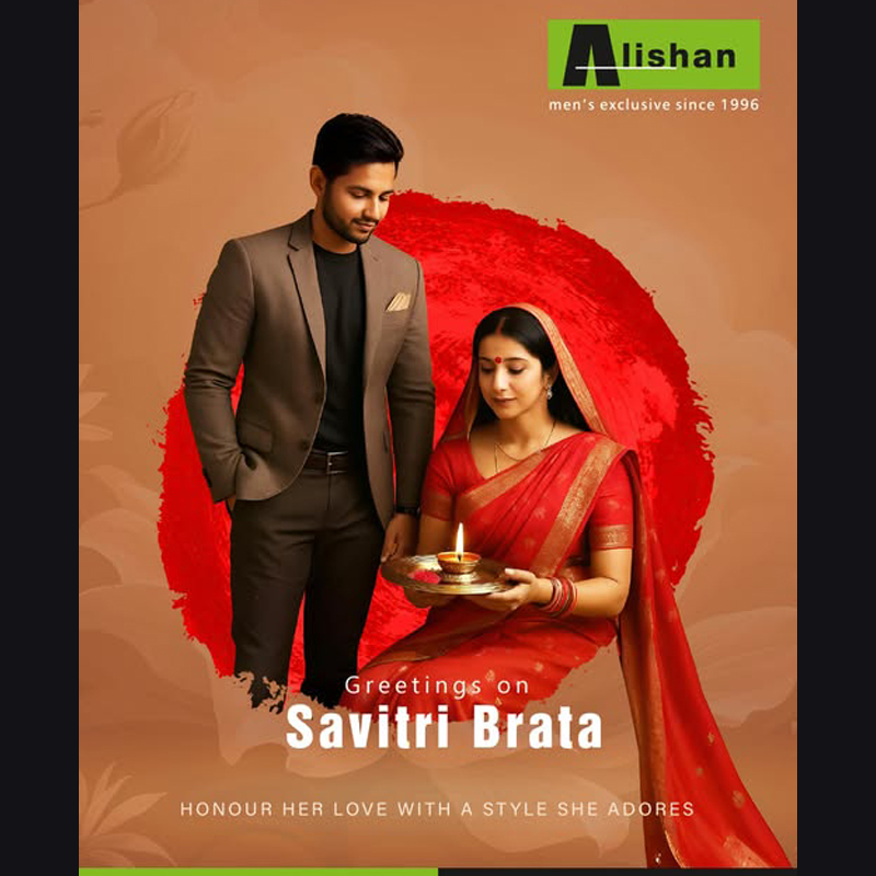 Sanket honoured Savitri Brata through Alishan’s fashion-forward ode to marital vows.