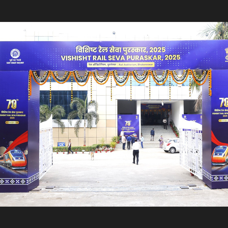 70th Railway Week Award Function ‘Vishisht Rail Seva Puraskar–2025’, designed and executed by Sanket Communications, Bhubaneswar